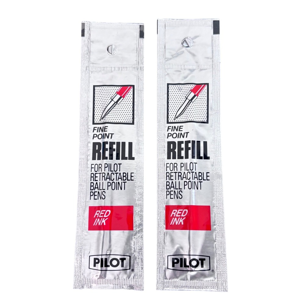 2 Pack Pilot Fine Point Red Ink Refill for Retractable Ball Point Pens 77204